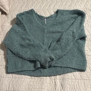 Free People oversized Teal Fuzzy Sweater Size M